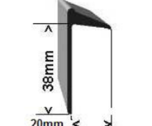 RTV AR 12 porrastason reunalista, 38x20 mm